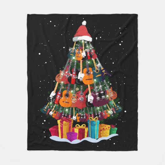 Gitaar Kerstboom Grappig Fleece Deken (Voorkant)