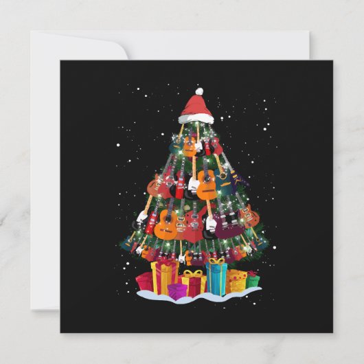Gitaar Kerstboom Grappig Kaart (Voorkant)
