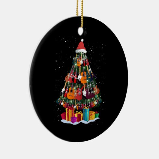 Gitaar Kerstboom Grappig Keramisch Ornament (Rechts)