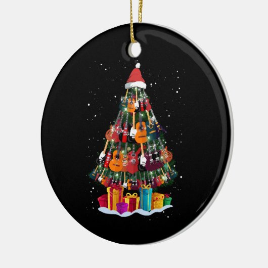 Gitaar Kerstboom Grappig Keramisch Ornament (Links)