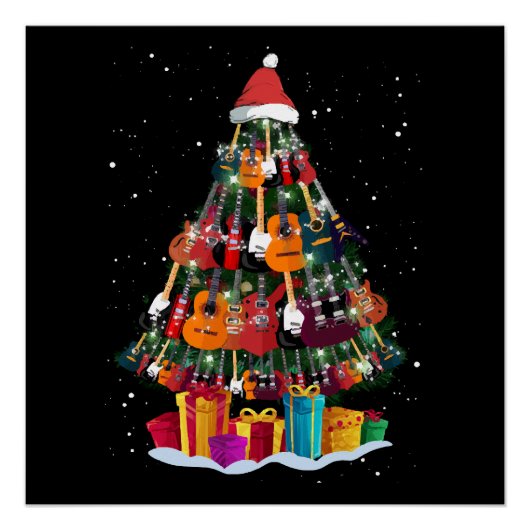 Gitaar Kerstboom Grappig Perfect Poster (Voorkant)