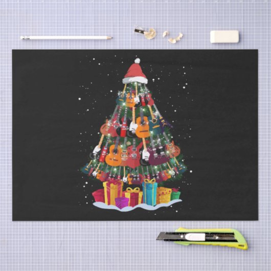 Gitaar Kerstboom Grappig Tissuepapier (Craft)