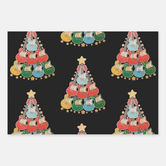 Gitaar Kerstboom Kerstmis Matching Family Holiday Inpakpapier Vel (Voorkant)