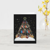 Gitaar Kerstboom Shirt Muzikant Kerstcadeau Mannen Kaart (Gele Bloem)