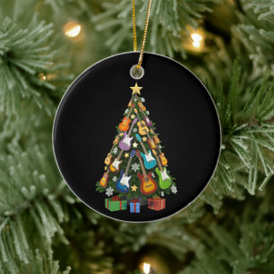 Gitaar Kerstboom Theater Muziekliefhebber Vrolijk  Keramisch Ornament