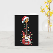 Gitaar Kerstman Hoed Kerstverlichting B Speler Gui Kaart (Gele Bloem)