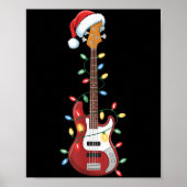 Gitaar Kerstman Hoed Kerstverlichting B Speler Gui Poster (Voorkant)
