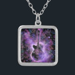 Gitaar Ketting Musical Gift<br><div class="desc">Kettingen met gitaarmuziek - Schilderen - Formaat wijzigen en verplaatsen of verwijderen en toevoegen van elementen / tekst met aanpassingstool! Schilderen en ontwerpen door MIGNED. Zie mijn andere design/schilderijen. Je kunt mijn design ook overzetten naar meer dan 1000 Zazzle producten. Veel succes - wees gelukkig :)</div>