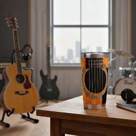 Gitaar klankgat gepersonaliseerd geïsoleerde drinkbeker