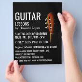 Gitaar kop, gitaarlessen reclamefolder flyer (Hand)