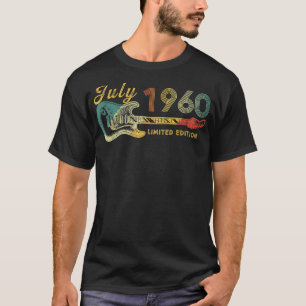 Gitaar Liefhebber 62 Jaar Oude Cadeaus Juli 1960 L T-shirt