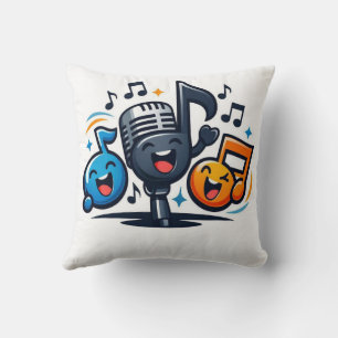 Gitaar Liefhebber – Minimalistische Muziek Illustr Kussen