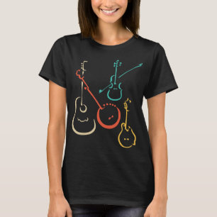 Gitaar Lover Gitarist Retro bluegrass mandoline gu T-shirt