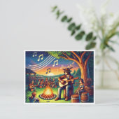 Gitaar Maand 16-bit Pixel Art Briefkaart (Staand voorkant)