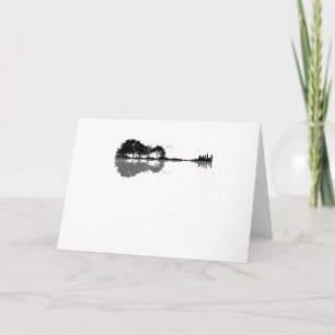 Gitaar Meer Schaduw Liefde Gitaar Cadeau Muziek Li Kaart
