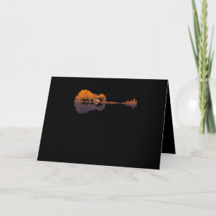Gitaar Meer Schaduw Liefde Gitaar Cadeau Muziek Li Kaart