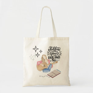 gitaar meisje vibe tote bag