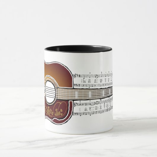 gitaar met blademuziek - Mok (Midden)