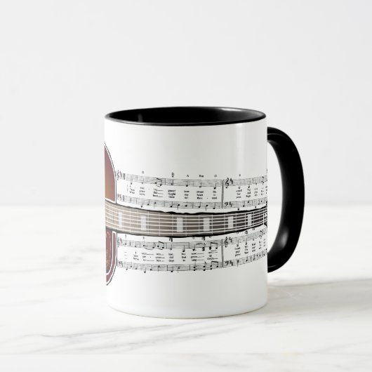 gitaar met blademuziek - Mok (Voorkant rechts)