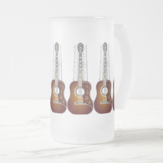  gitaar met blademuziek - Mok (Voorkant rechts)