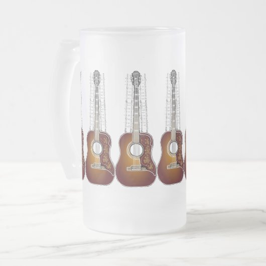 gitaar met blademuziek - Mok (Voorkant links)