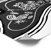  gitaar met blademuziek - Poster afdrukken (Hoek)