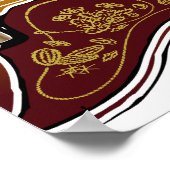  gitaar met blademuziek - Poster afdrukken (Hoek)