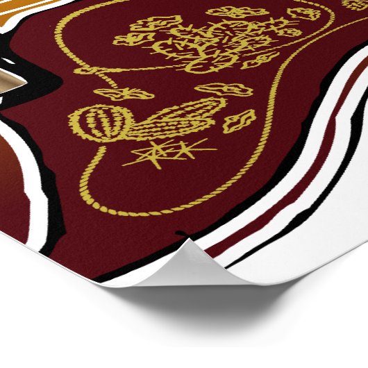  gitaar met blademuziek - Poster afdrukken (Hoek)