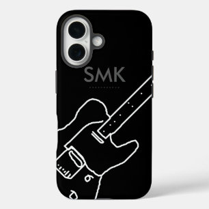 Gitaar met de naam zwart iPhone 16 hoesje