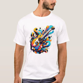 Gitaar met Graffiti design T-shirt
