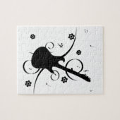 Gitaar met muzieknoten legpuzzel (Horizontaal)
