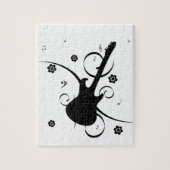 Gitaar met muzieknoten legpuzzel (Verticaal)