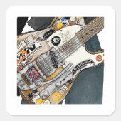  gitaar met Rock Band Stickers (Voorkant)