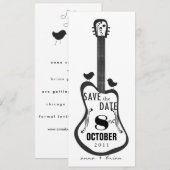 gitaar met Tortelduifjes Save The Date (Voorkant / Achterkant)