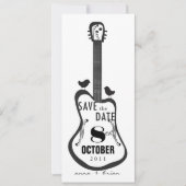 gitaar met Tortelduifjes Save The Date (Voorkant)