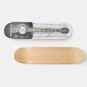 gitaar met vel muziek - Skateboard (Horizontaal)