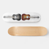  gitaar met vel muziek - Skateboard (Horizontaal)