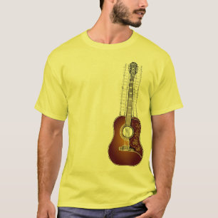  gitaar met vel muziek - T shirt