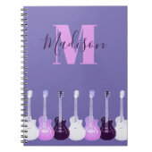 Gitaar Monogram Roze Paars Notitieboek (Voorkant)