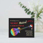 Gitaar Musical Merry Christmas Budget Feestdagenkaart (Staand voorkant)