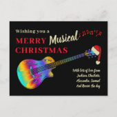 Gitaar Musical Merry Christmas Budget Feestdagenkaart (Voorkant)