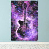 Gitaar Muziek Canvas Paarse Zwart (Insitu (Houten vloer))