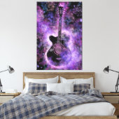 Gitaar Muziek Canvas Paarse Zwart (Insitu (Slaapkamer))