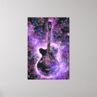 Gitaar Muziek Canvas Paarse Zwart