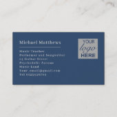 Gitaar Muziek Docent Logo Sjabloon Custom Visitekaartje (Achterkant)