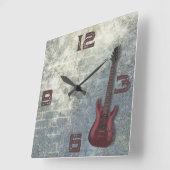 Gitaar muziek Grunge vierkante wandklok (Hoek)