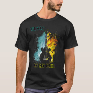 Gitaar Muziek is mijn leven T-shirt