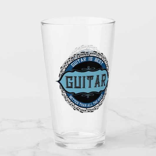 Gitaar muziek notitie cirkel glas (Voorkant)
