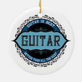 Gitaar muziek notitie cirkel keramisch ornament (Achterkant)