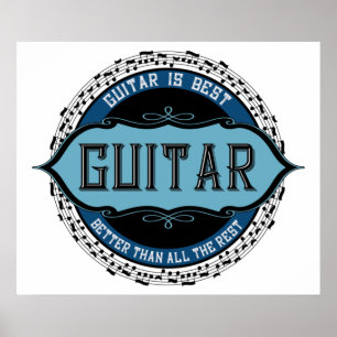 Gitaar muziek notitie cirkel poster
